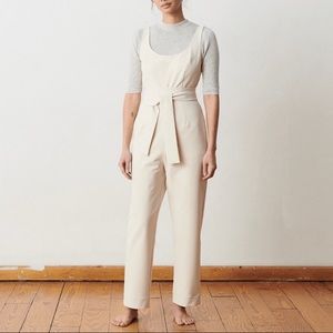 ADAY Power Suit Belted Jumpsuit in Oat Medium